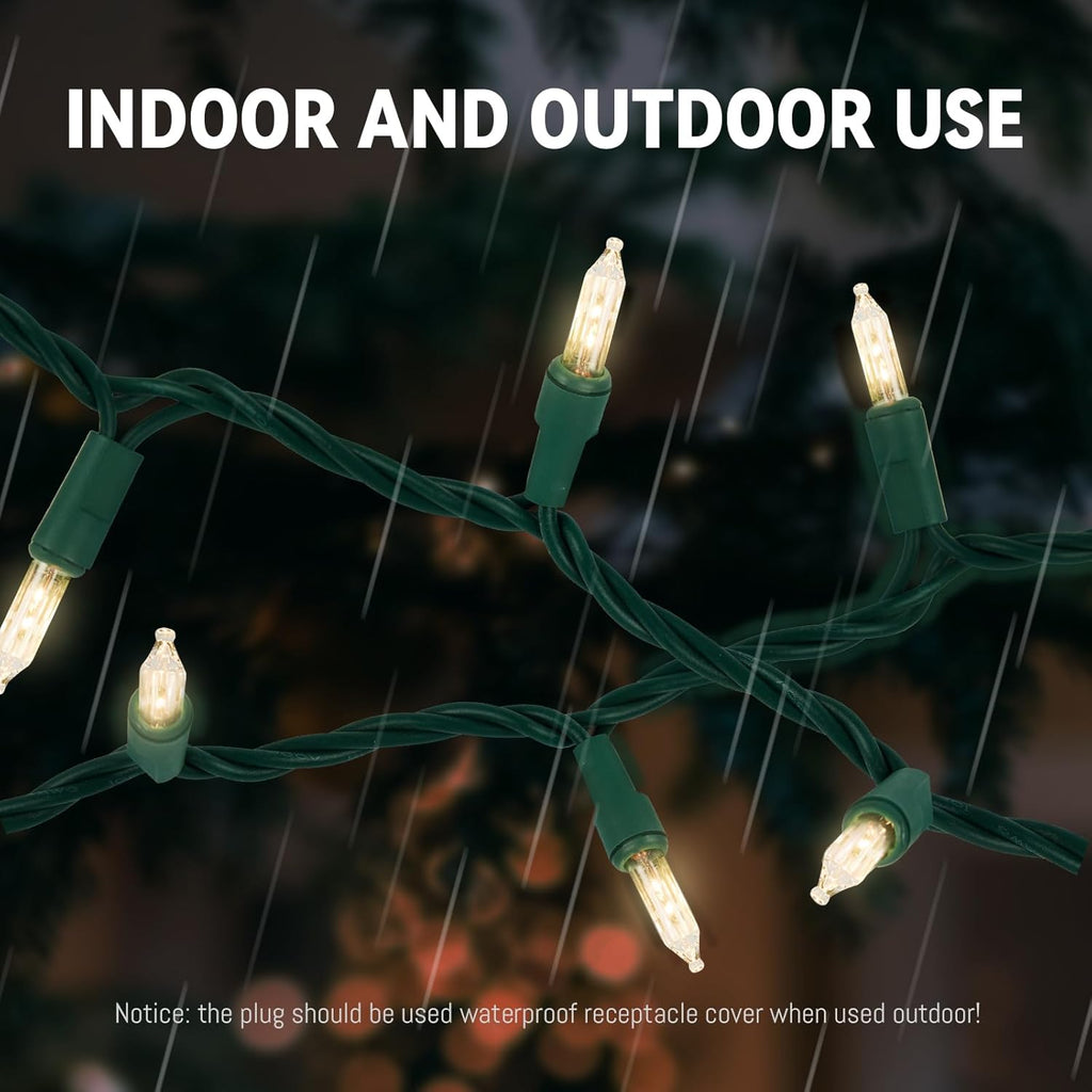 Skiennix 100 Count Clear Christmas Lights - 21ft Warm White String Lights for Indoor/Outdoor Decor