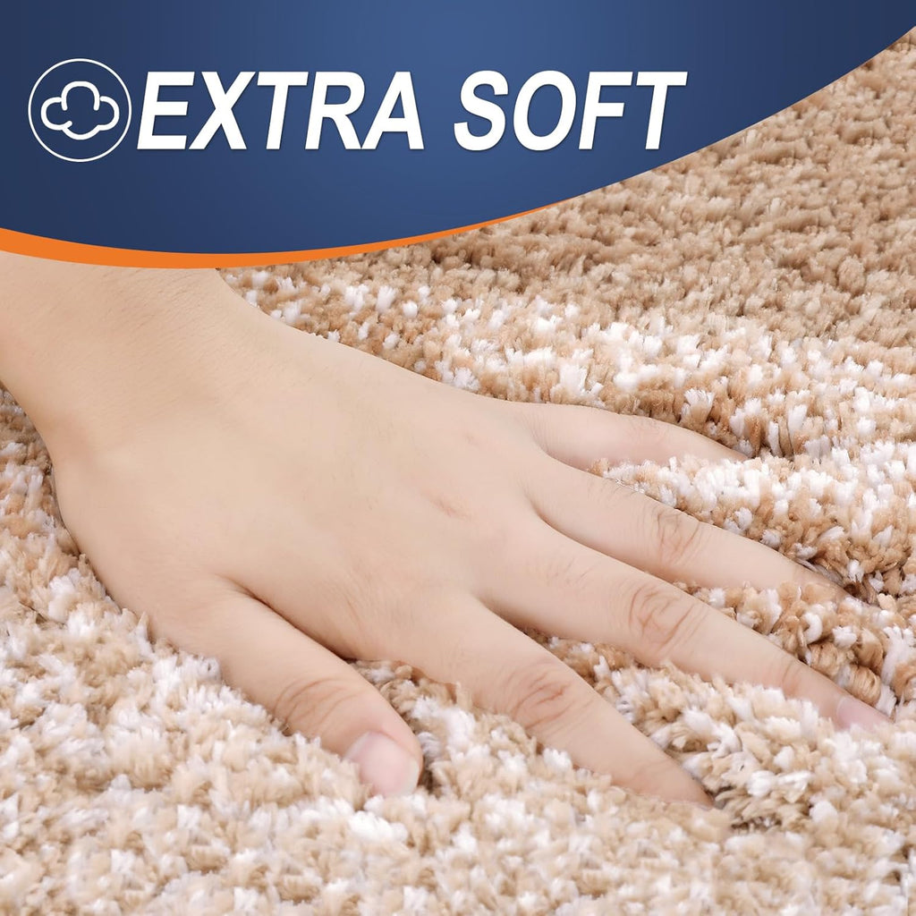 OLANLY Bathroom Runner Rug - Extra Soft Microfiber | Quick-Dry, Machine Washable, 47x20, Beige