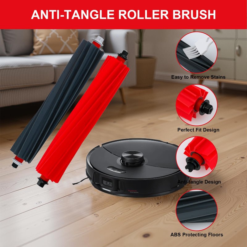 29 PCS Accessories Kit for Roborock S8 Max/MaxV Ultra Robot Vacuum Cleaner, Replacement Parts Include 2 Roller Brushes, 1 High-Speed Cleaning Brush, 4 Mop Pads, 6 Dust Bags, 6 Side Brushes, 4 Filters
