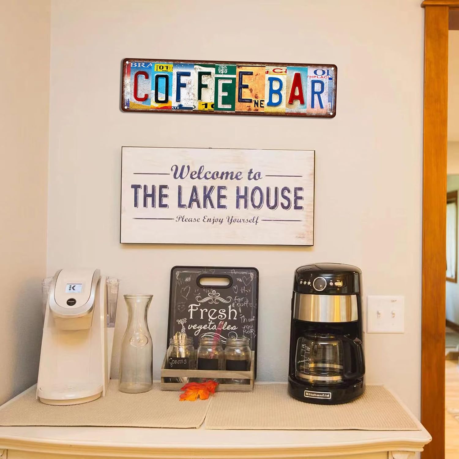 Vintage Metal Tin Signs by [Brand Name] - Unique Bathroom Wall Decor | 16 x 4 Inches