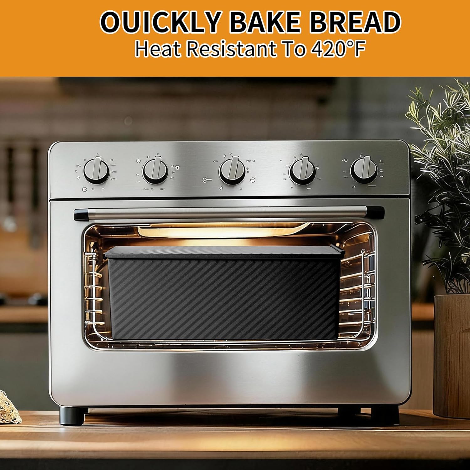 Pullman | 3-Pack Non-Stick Bread Loaf Pan Set - Heavy Duty Carbon Steel with Lids (Black)