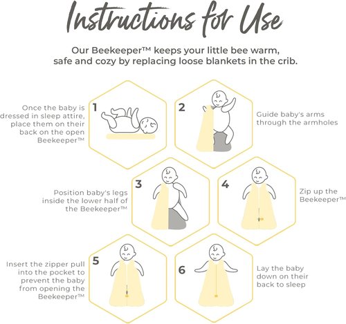Burt's Bees Baby Wearable Blanket | Organic Cotton Unisex Beekeeper - Lightweight 0.5 TOG & Medium 1.5 TOG
