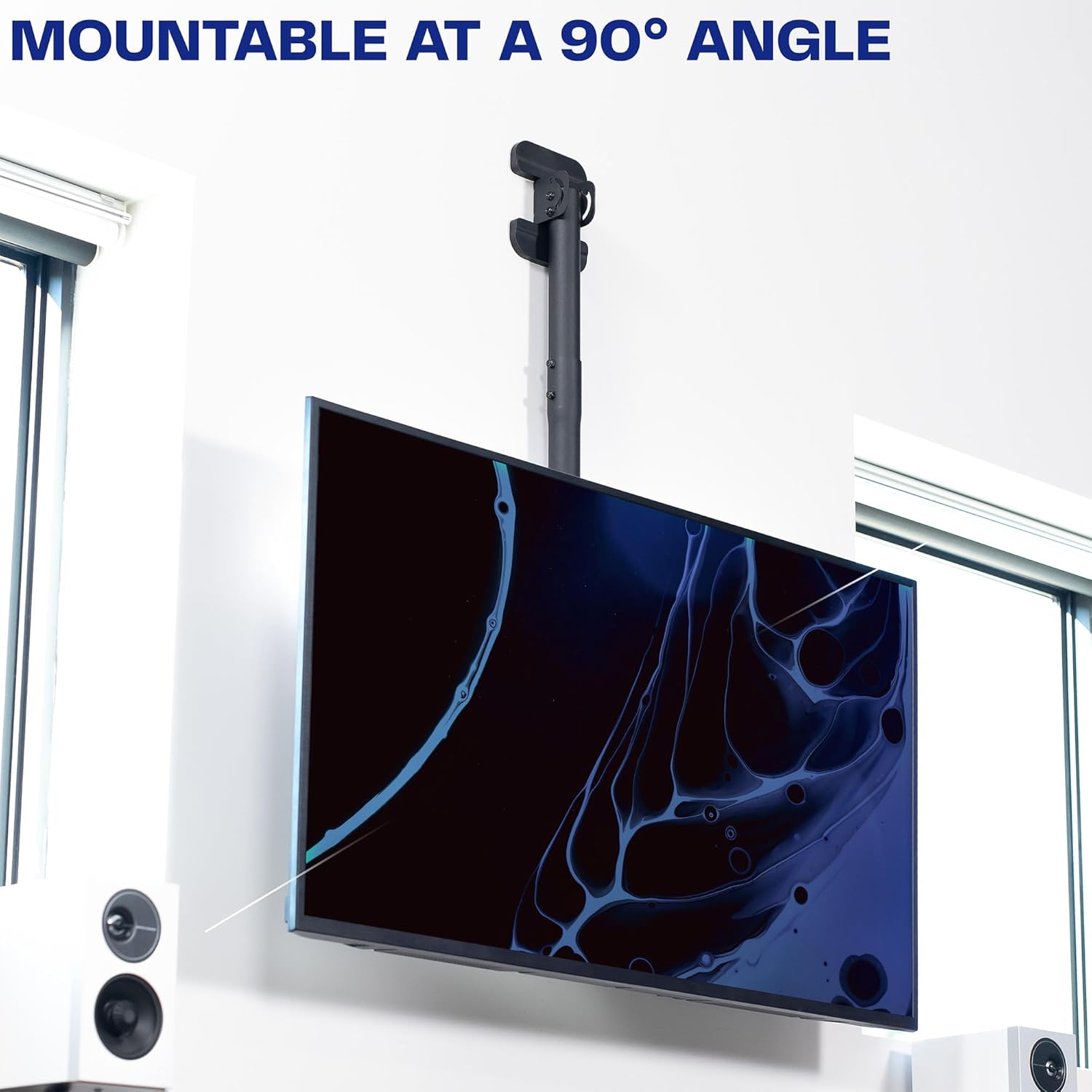 VIVO Ceiling Swivel TV Mount - Adjustable Height for 43-86 Inch Screens | Fits Pitched Roofs, Black