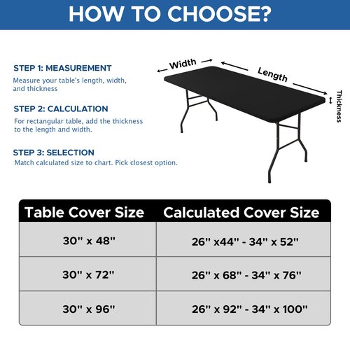 Enjoyidea Fitted Tablecloth for 8 Foot Rectangle Tables-10 Pack Black Elastic Outdoor Picnic Table Cover-Spandex Stretch Folding Table Cloths 8ft for Camping Dining Room Patio Kitchen Banquet Party
