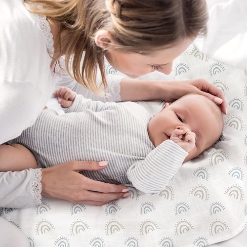 Graceful Muslin Baby Burp Cloths - Large 27 x 27 Inches | 6 Pack Soft Burping Rags for Newborns