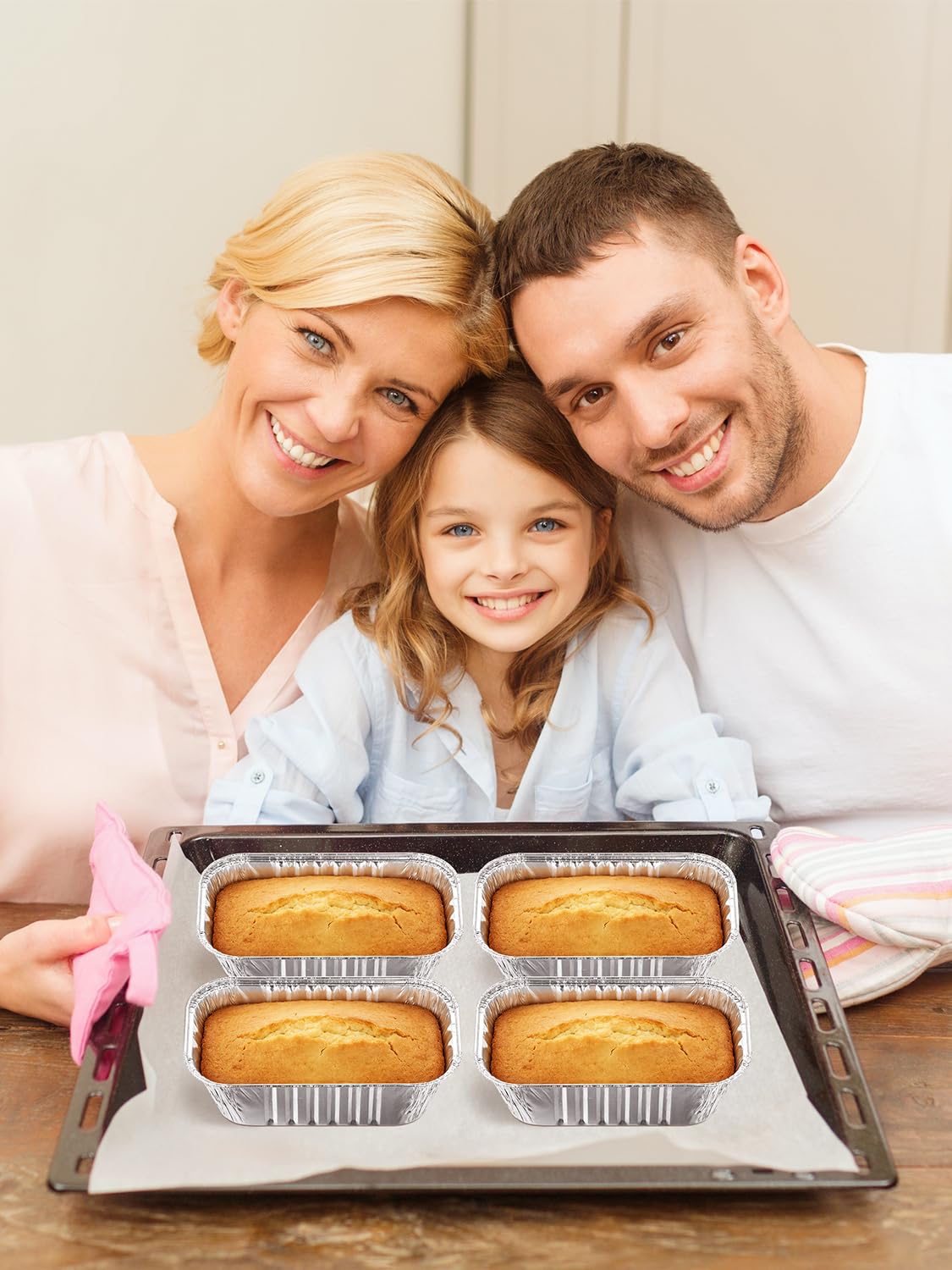 NEEBAKE 30 Pack 6x3.5x2 Disposable Aluminum Loaf Pans - 1 Lb Mini Loaf Pans, Small Aluminum Tin Foil Baking Pan, Food Containers for Baking, Cakes, Bread, Meat, Loaves