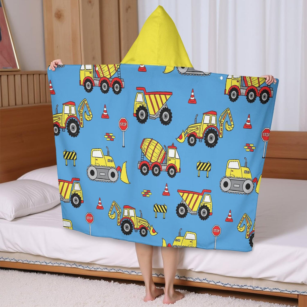 sdhinlwo Thickened Hooded Towels for Kids Suitable Girls Boys Kids Bath Towels, 30"x50" Super Absorbent, Truck Cute Cartoon Toddler Towels Multi-Purpose for Beach, Pool and Bathroom