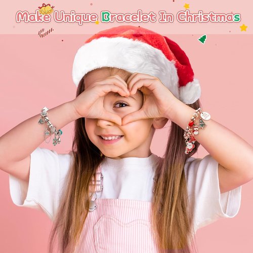 Advent Calendar 2025 | Girls' DIY Charm Bracelet - 24-Day Christmas Countdown Gift in Red