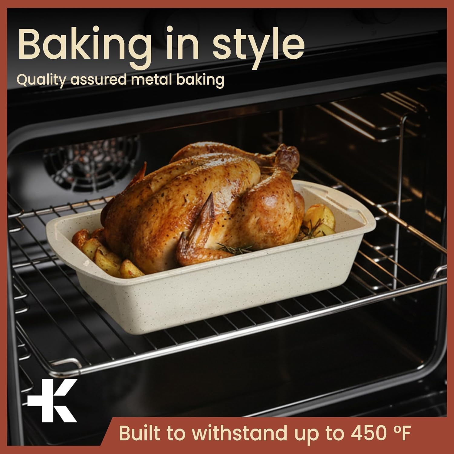 Nonstick Baking Bread Pan by [Brand Name] - 11" Carbon Steel, Oven Safe to 450°F, Space-Saving Design