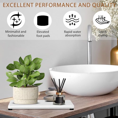 Diatomite Coasters | 3PCS Water Absorbing Stone Tray - Fast Drying Soap Dish for Kitchen & Bathroom