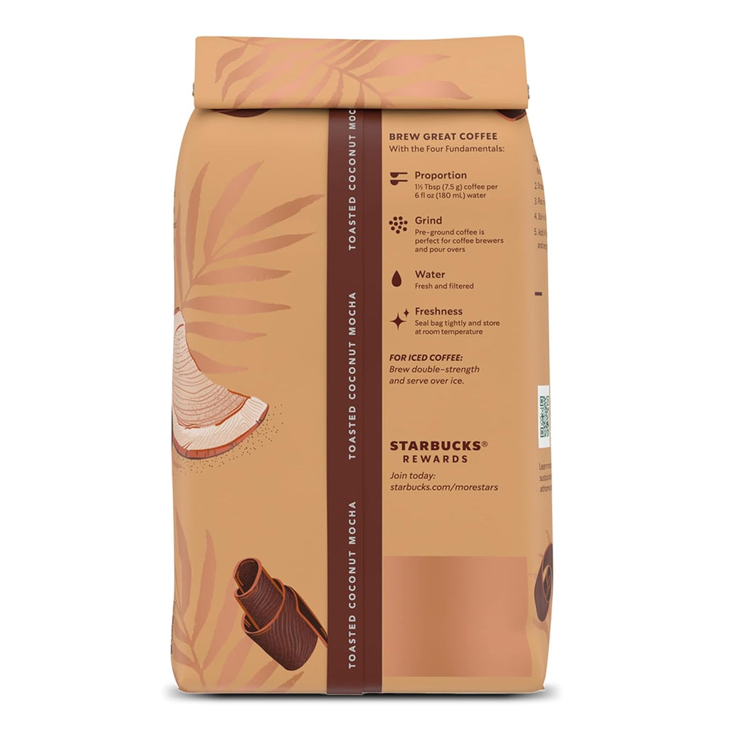 Starbucks Ground Coffee - Toasted Coconut Mocha Flavor | 100% Arabica, Limited Edition, 17 oz