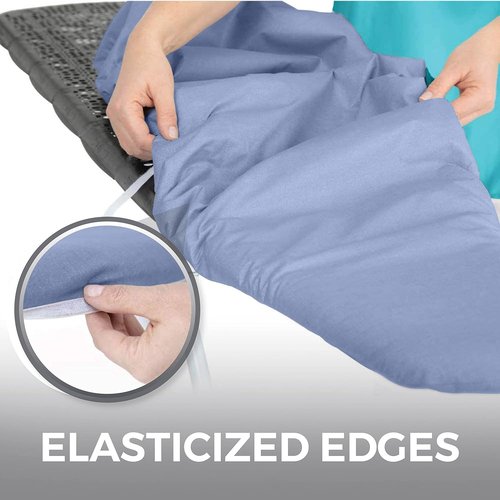 Home Genie Ironing Board Cover - Extra Thick Padding & Scorch Resistant Silicone - 15x54 Full Size, Blue