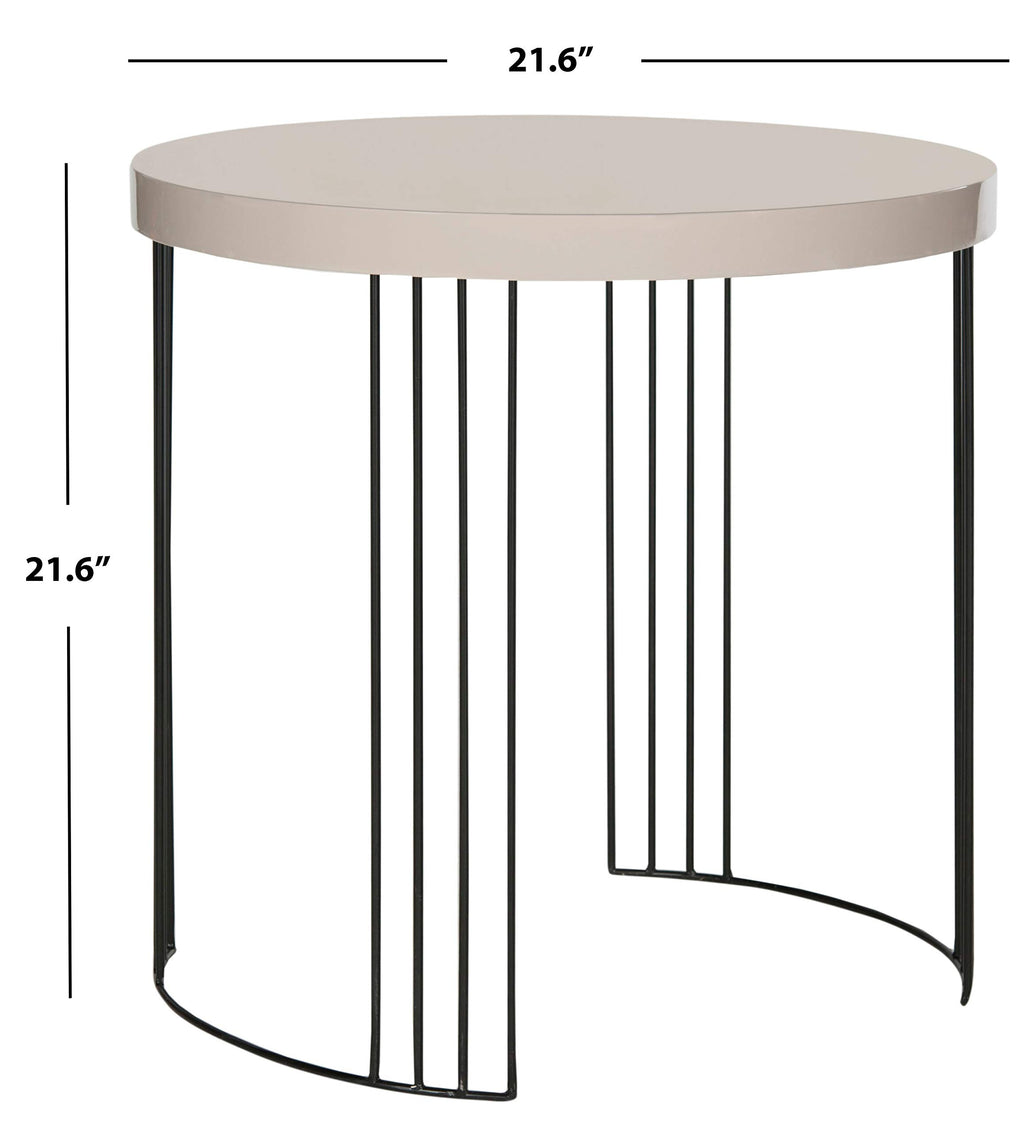 Safavieh Home Collection Kelly Mid-Century Modern Taupe and Black Side Table