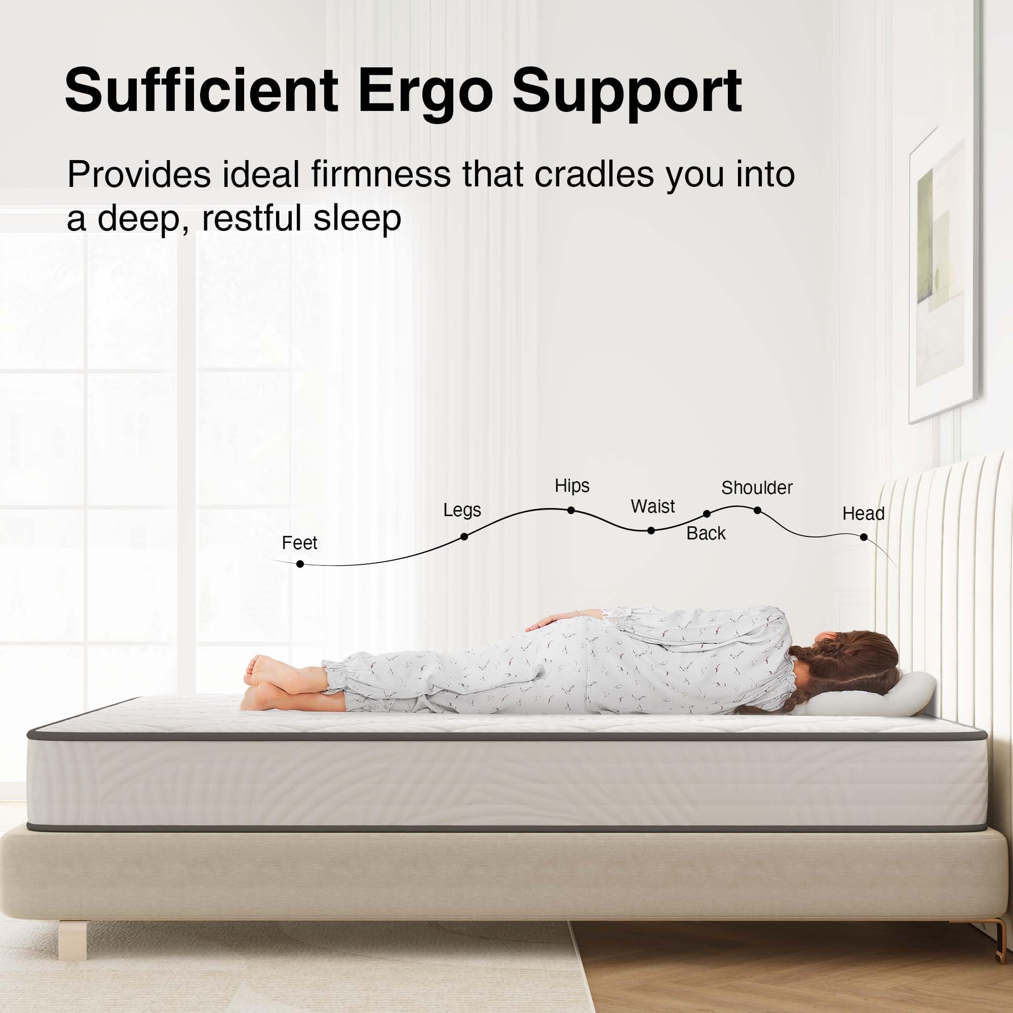 Novilla Twin Size Mattress, 8 Inch Twin Mattress Hybrid with Comfy Support, Bed Mattresses in a Box with Individual Pocket Springs for Motion Isolation & Pressure Relief, Certipur-Us Certified