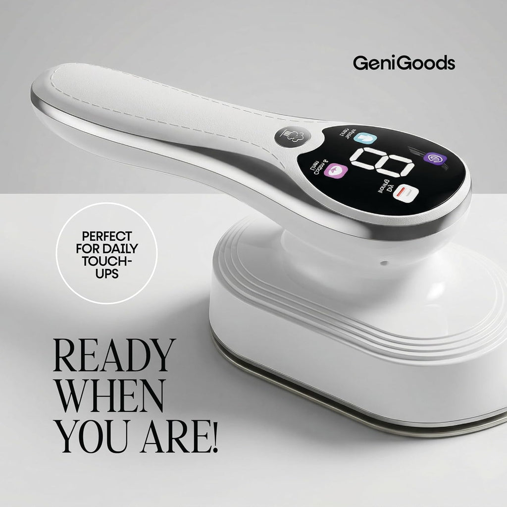 Skiennix Handheld Garment Steamer - 2-in-1 Portable Iron with Fast 10s Heat-Up, LED Display & Leak-Proof Design - White