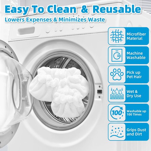 Nicemiya 10 Pack Steam Mop Pads Compatible with Dupray Steam Cleaner etc, 5 Pack Large Rectangle Bonnets + 5 Pack Small Triangle Bonnets Reusable Washable Microfiber Steam Cleaner Accessories