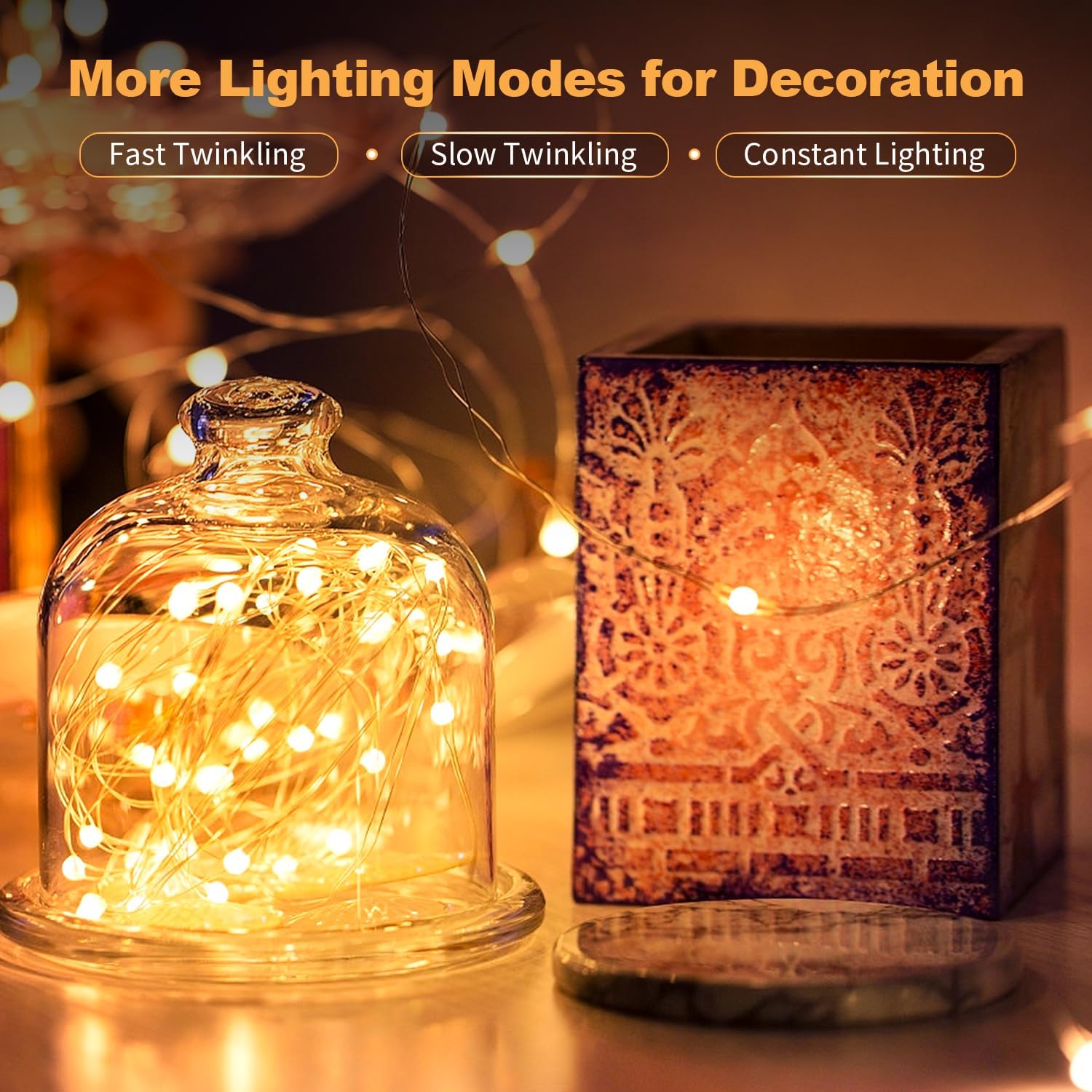 Skiennix 30 Pack LED Fairy Lights - 7FT Waterproof Mini Twinkle String Lights | Battery Operated Warm White for Christmas & Parties
