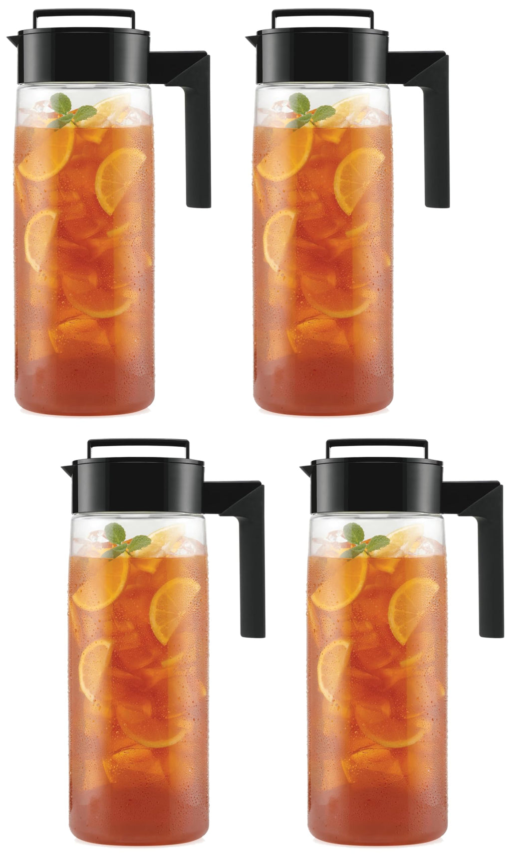 Takeya Pitcher 2 Qt Black | Airtight | Leakproof | BPA Free | Pack of 4