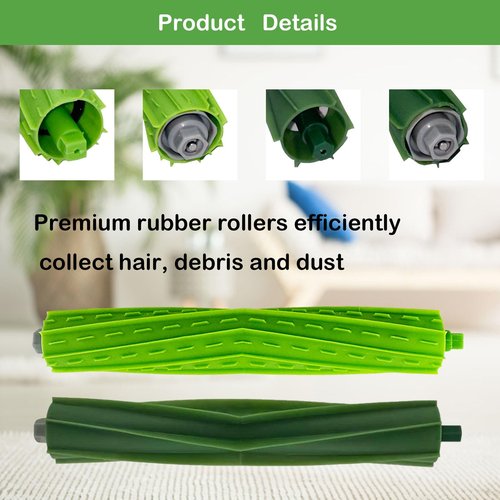 3 Sets of Rubber Roller Brushes Replacement Brush Compatible for iRobot Roomba E & I & J Series e5 e6 e7, i8 i8+ i7 i7+ i6 i6+ i4 i4+ i3 i3+ i1 i1+ i2, j7 j7+J8/J8 Vacuum Cleaner