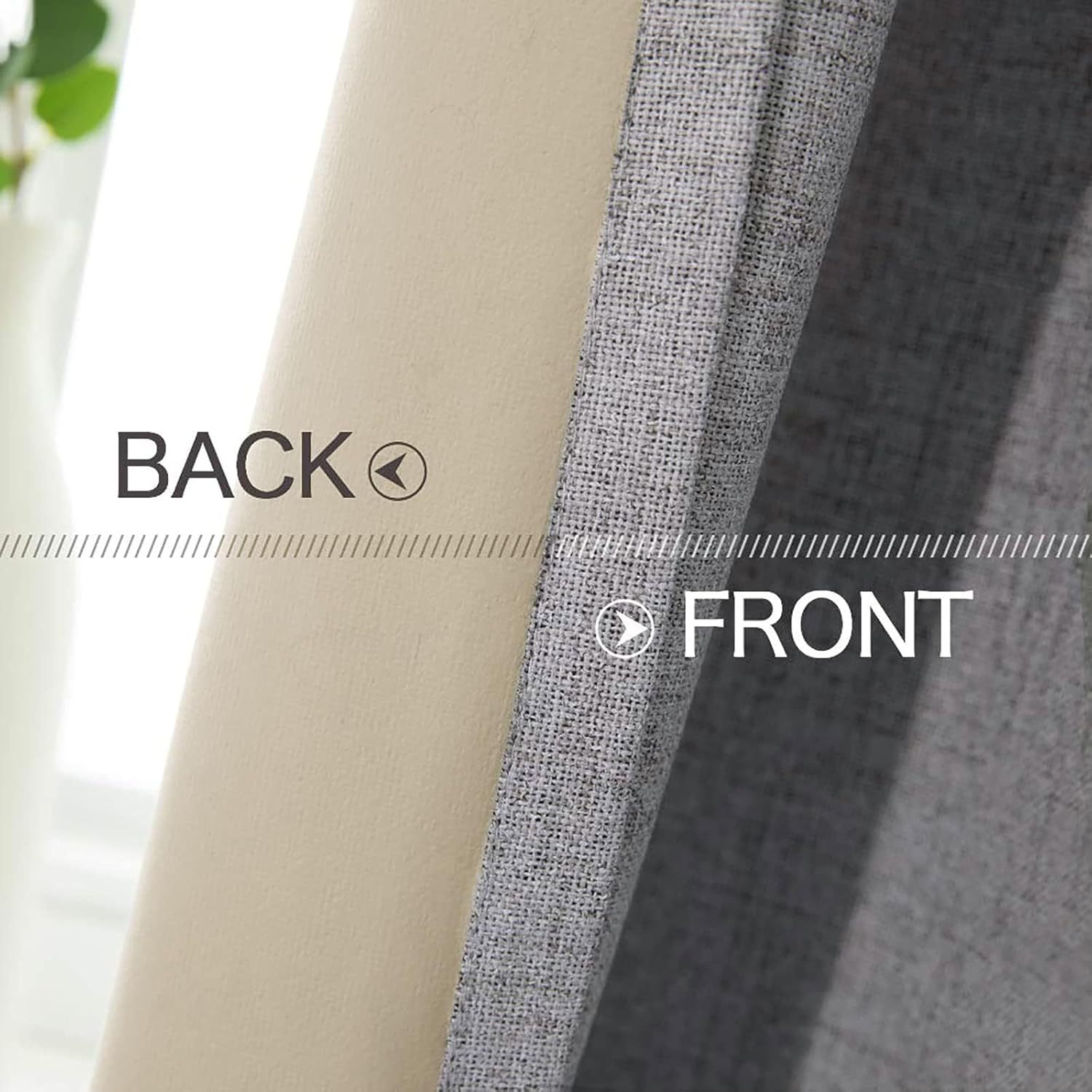 MIULEE Linen Blackout Curtains - 100% Room Darkening Thermal Insulated Grommet Panels | Grey, 42"x84" (2 PCs)