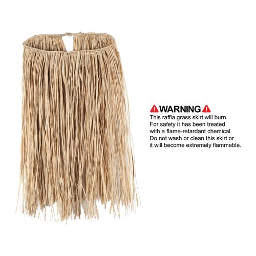 Beistle Kitchen Teen Raffia Hula Skirt For Luau Party Hawaiian Theme Costume Accessories, Natural