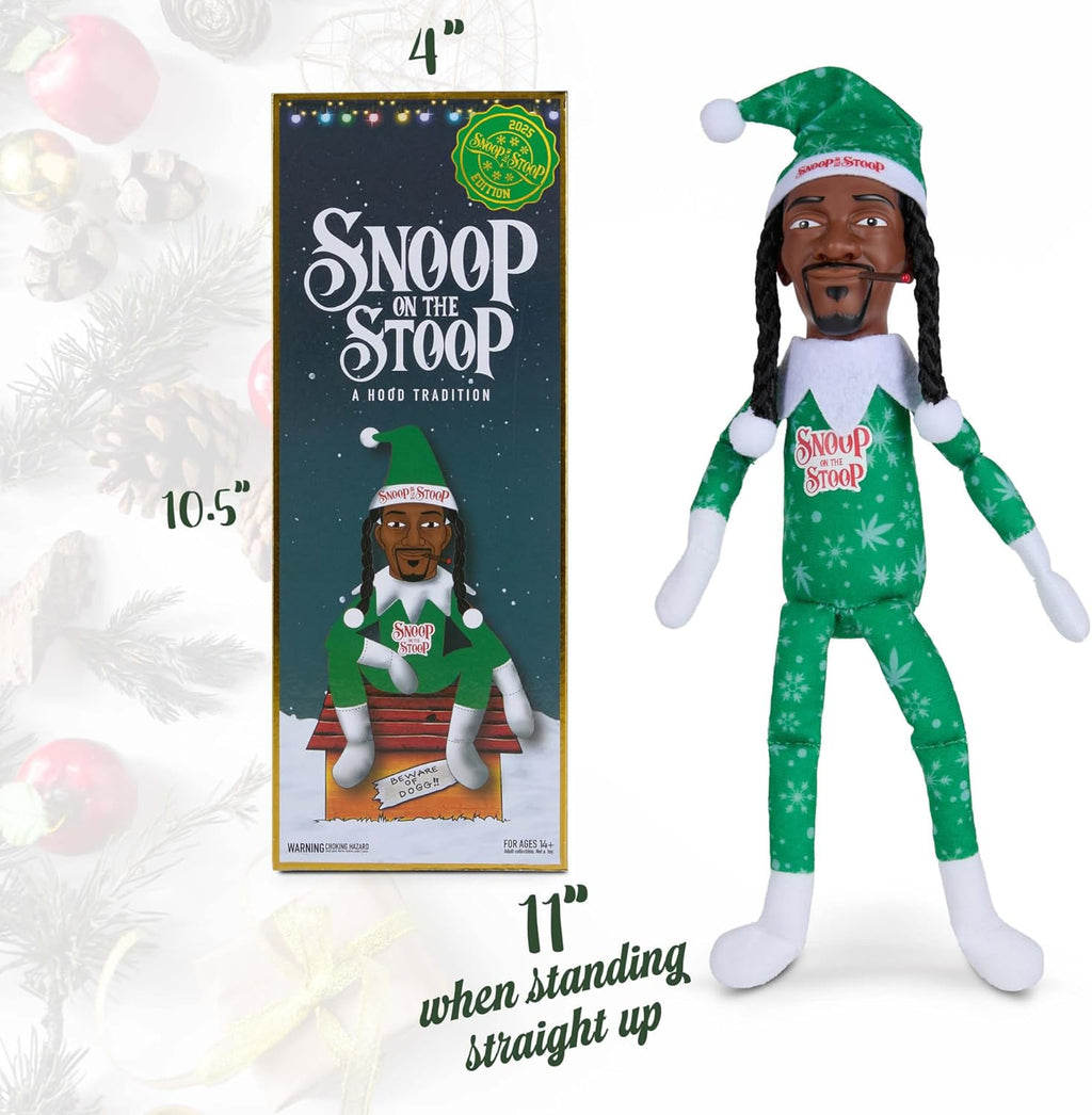 Snoop Dogg Christmas Shelf Décor - 12” Snoop on The Stoop Figurine for Holiday Cheer