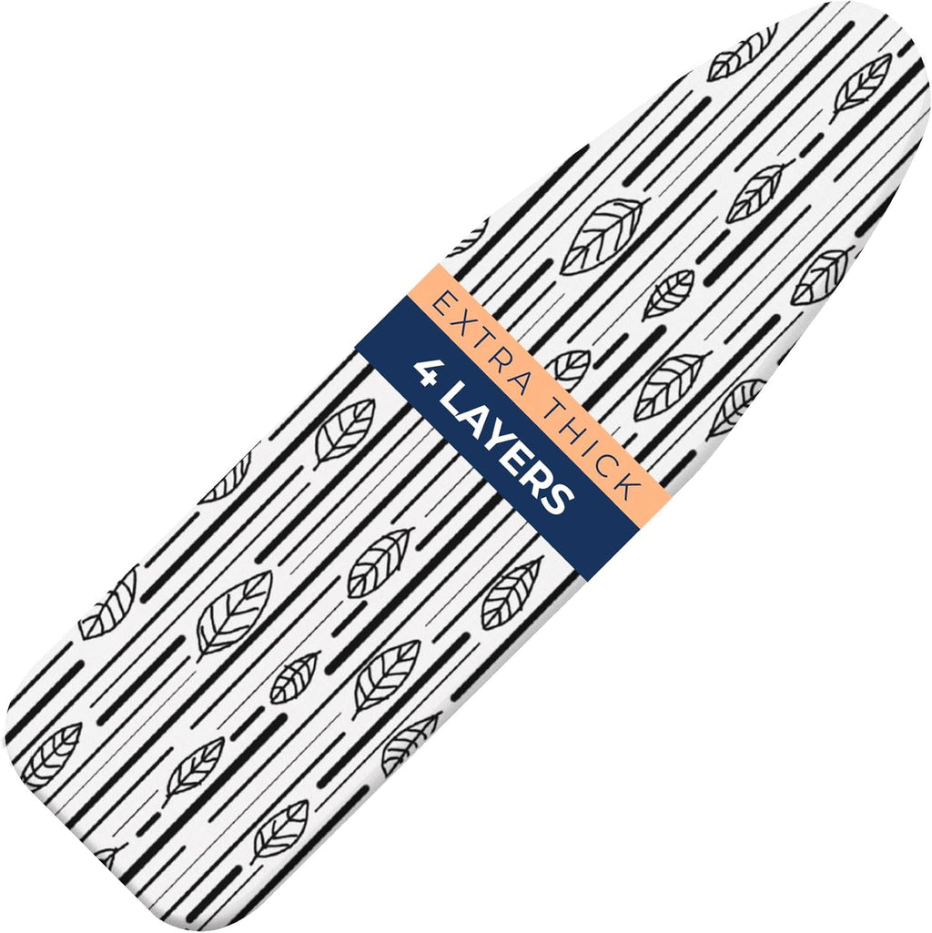 Skiennix Ironing Board Cover - Extra Thick Heavy Duty Padded, Non-Stick & Scorch Resistant | 15x54 with 3 Fasteners