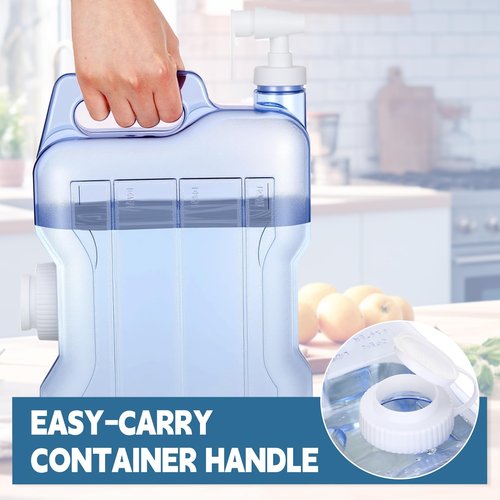 Funnymoom 2 Pack 1.5 Gallon Fridge Water Dispensers Bottle with Leak-proof Spigot and Convenient Handle Plastic Cold Juice Beverage Dispenser Jug for Party Refrigerator Drink Juice Iced Tea