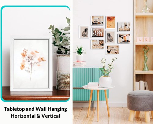 LaVie Home 5x7 Picture Frames - Set of 12 White Frames with High Definition Glass for Wall & Table Display
