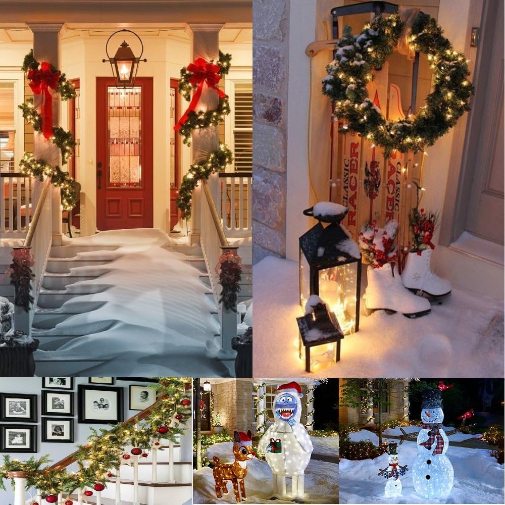 Skiennix Battery Operated Christmas Lights - 18ft 50 LED Warm White String Lights | 8 Modes & Timer, Waterproof, 2 Pack