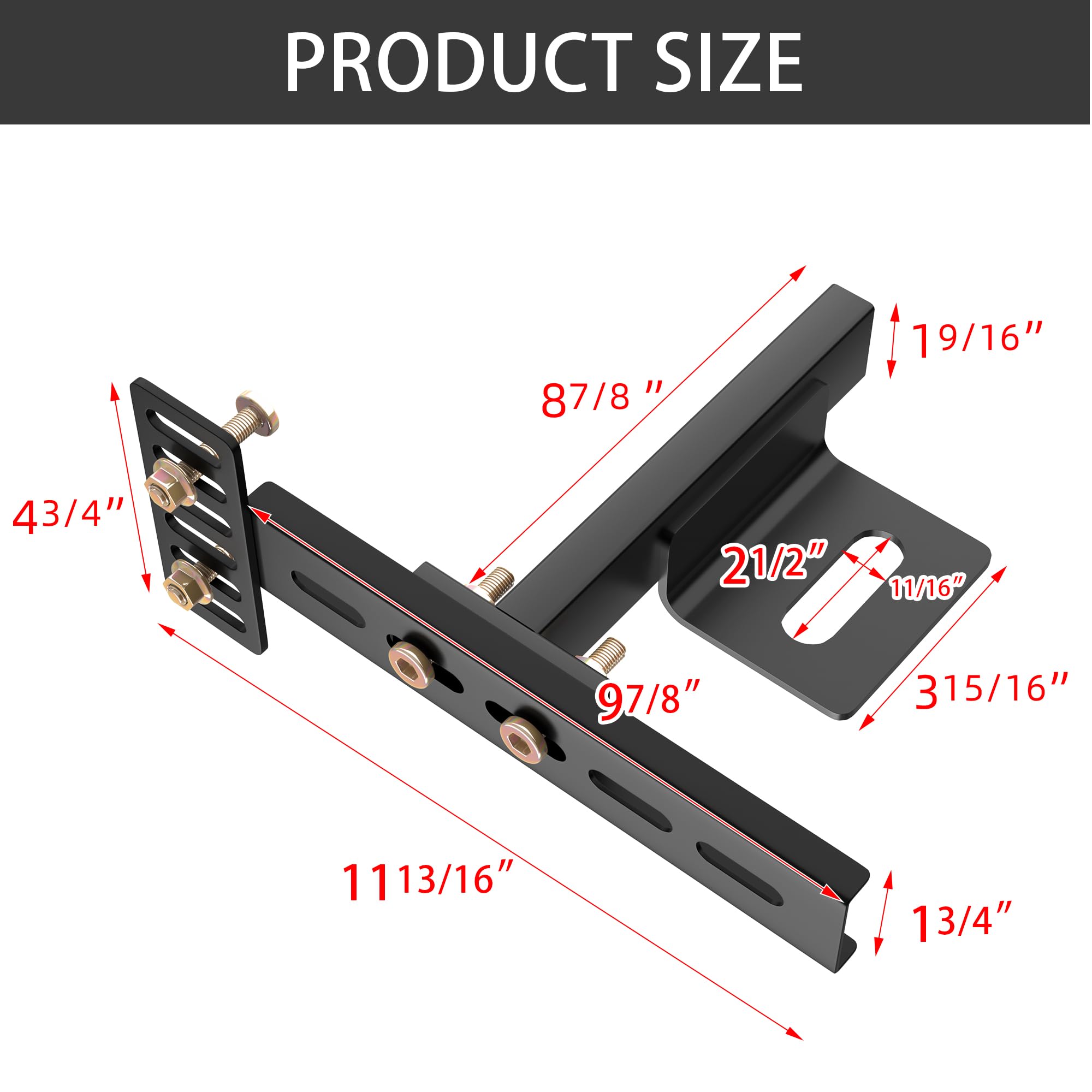 Ogonbrick Headboard Brackets Adjustable，Adjustable Headboard Bracket for Bed Frame Headboard Wall Mounting Brackets with Footboard Extension Kit Fit Matte Black