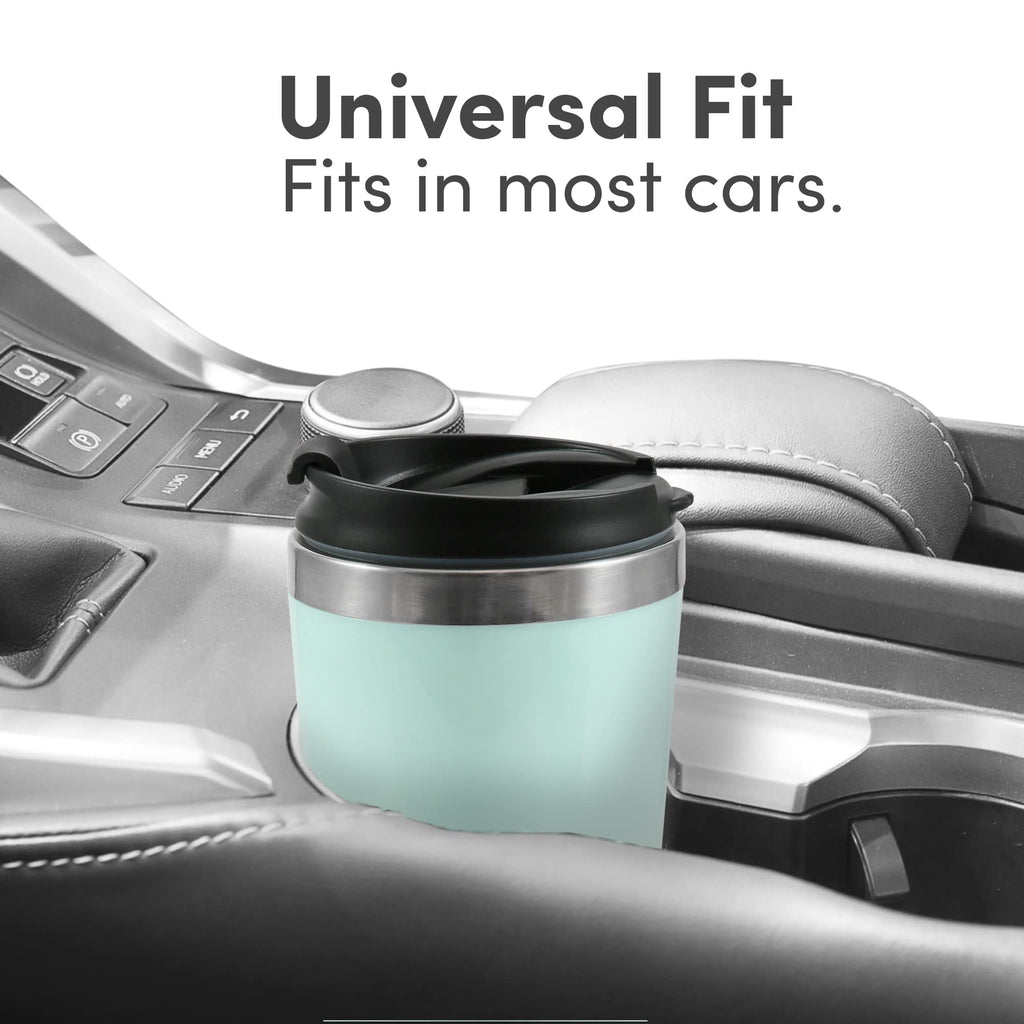Elite Gourmet EHC117M Personal Single-Serve Compact Coffee Maker Brewer Includes 14Oz. Thermal Travel Mug with Stainless Steel Interior, Compatible with Coffee Grounds, Reusable Filter, Mint