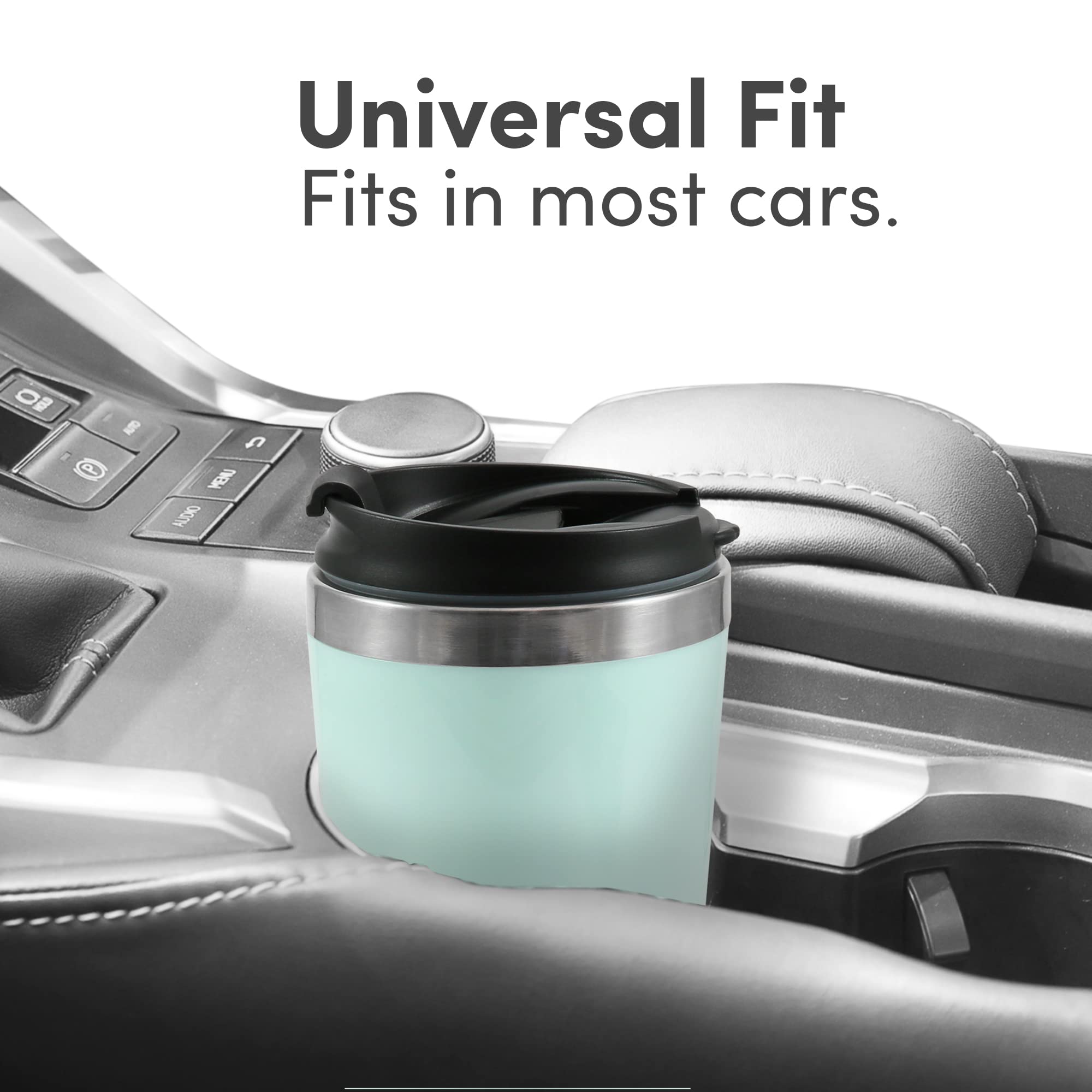 Elite Gourmet EHC117M Personal Single-Serve Compact Coffee Maker Brewer Includes 14Oz. Thermal Travel Mug with Stainless Steel Interior, Compatible with Coffee Grounds, Reusable Filter, Mint