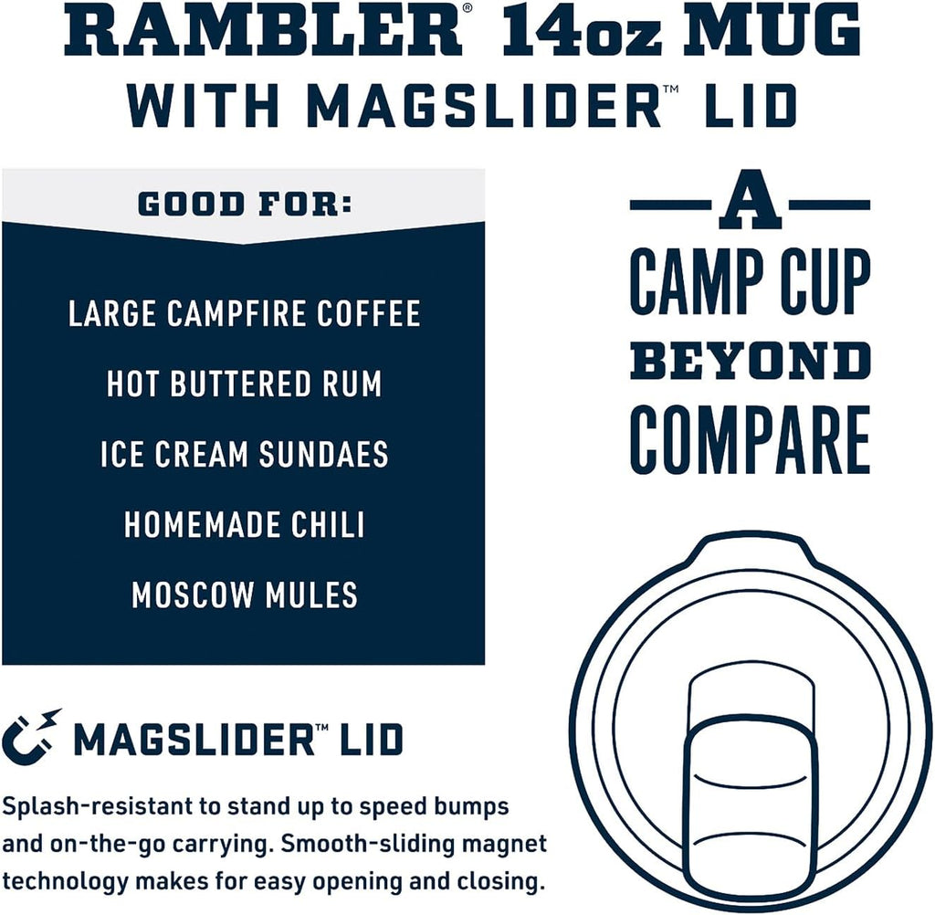 YETI Rambler 14 oz Mug - Vacuum Insulated Stainless Steel with MagSlider Lid | Durable & Stylish
