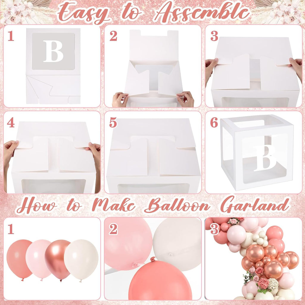 Winrayk Rose Gold Balloons - Floral Baby Shower Decorations | Pink Balloon Arch Kit for Girls