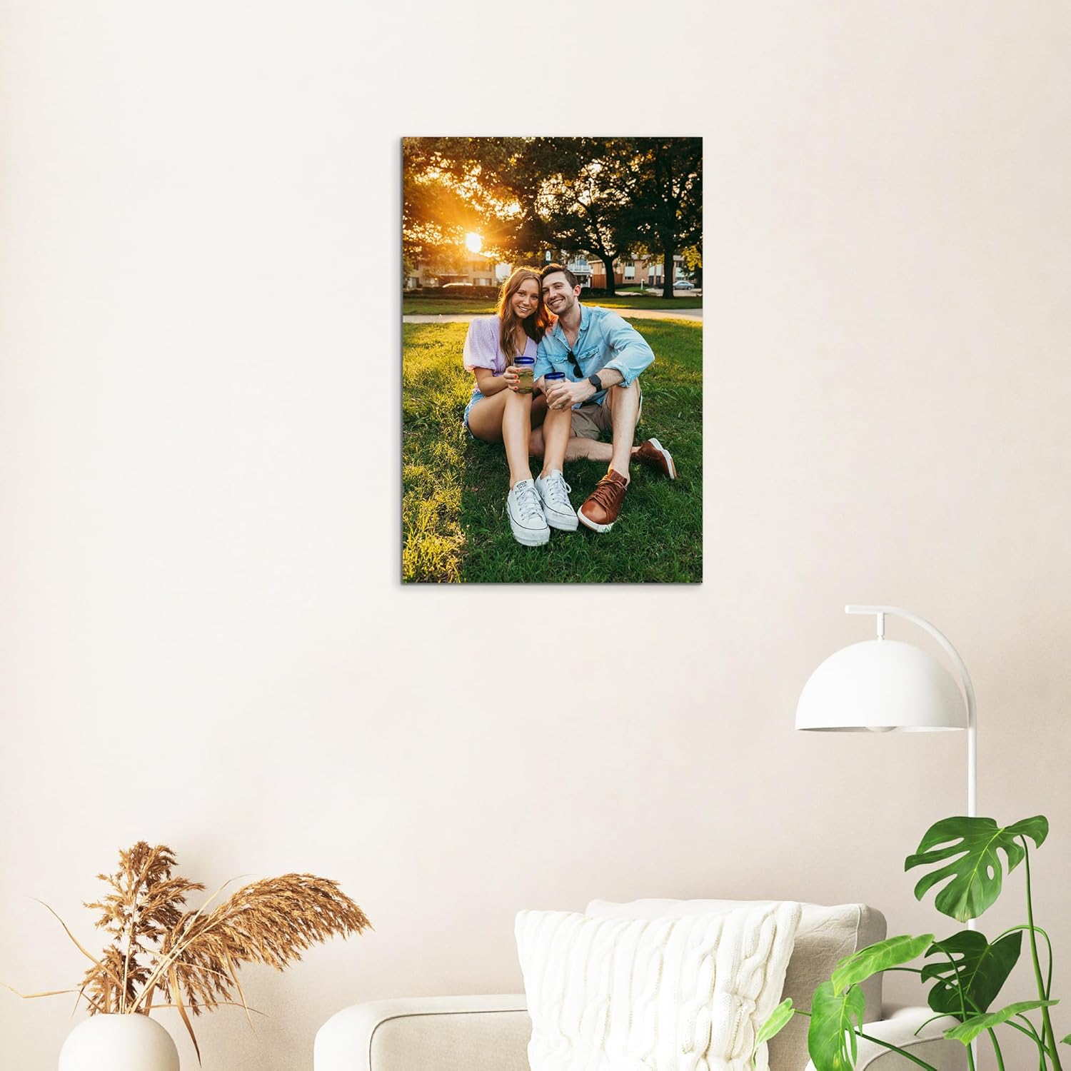 Skiennix Personalized Canvas Wall Art - Custom Framed 8" X 12" Photo Prints for Living Room & Bedroom Decor