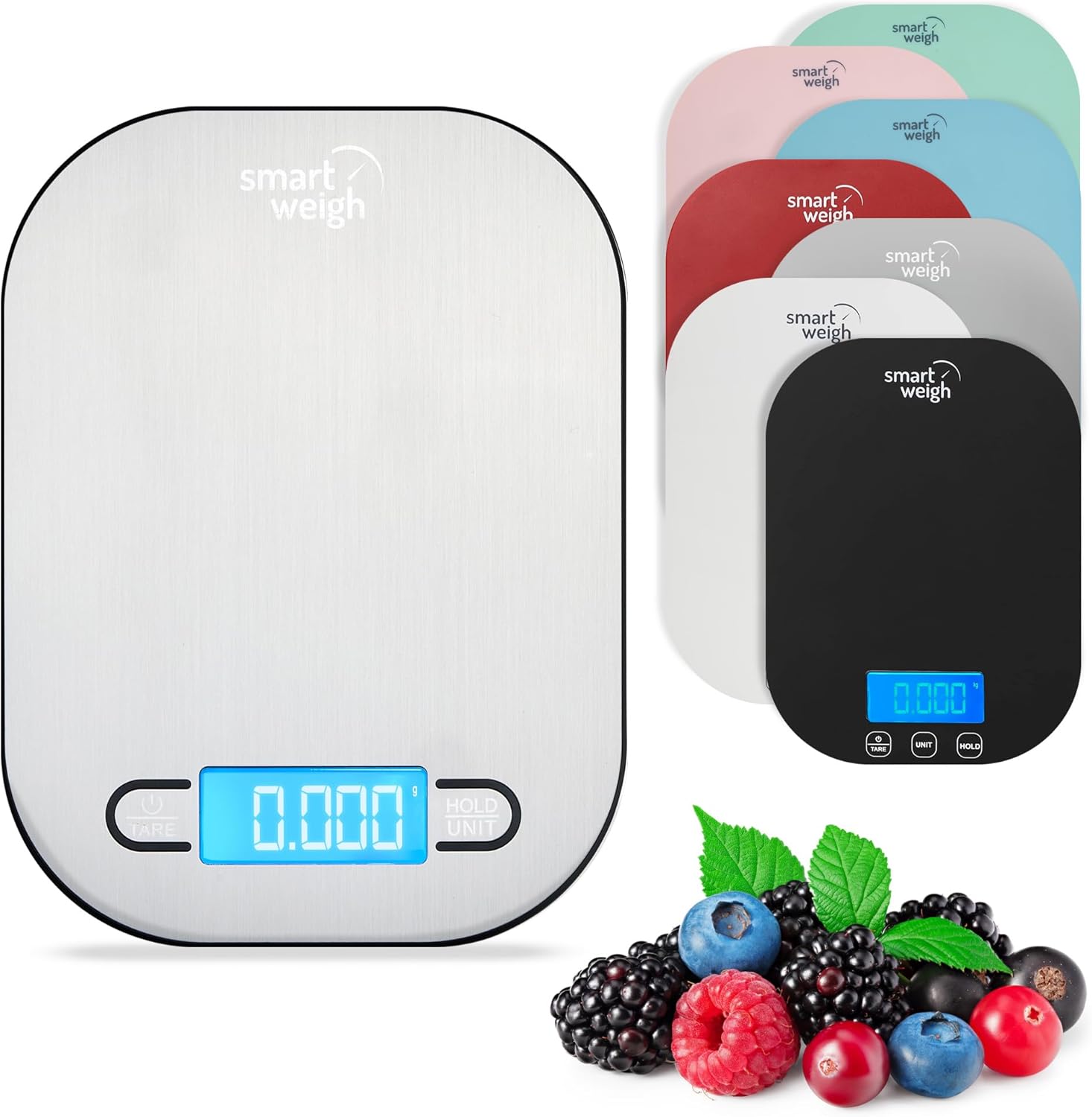 Smart Weigh Stainless Steel Digital Kitchen Scale - Accurate Measurements for Cooking & Meal Prep | Grams & Ounces