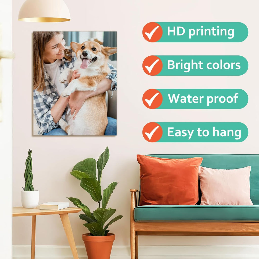 Xrlsg Custom Canvas Prints - Personalized Wood Framed Wall Art for Home Decor | 8" W x 8" H - Landscape