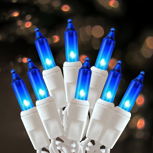 HISHINY 100 Count Blue Christmas Tree String Lights - UL Certified Indoor/Outdoor Decor | 21 Feet