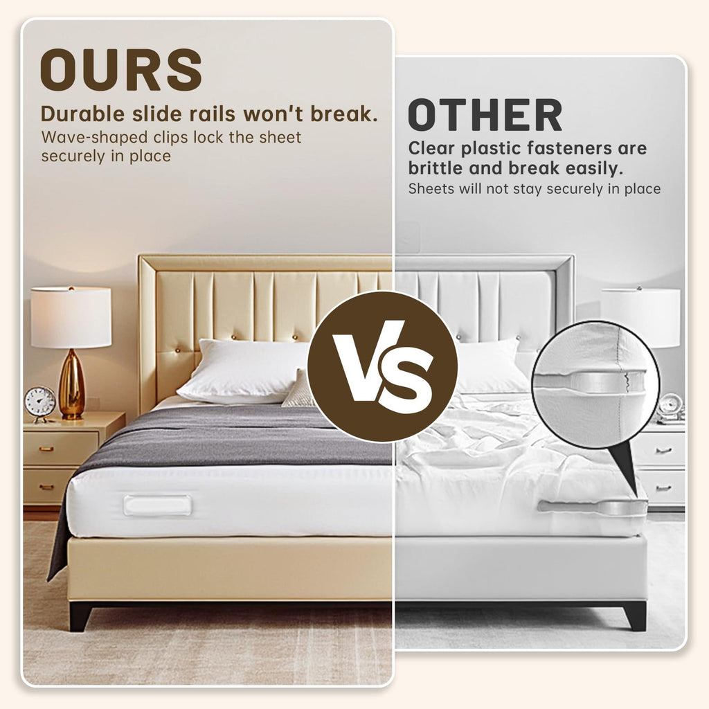 Bed Sheet Holders for Corners - 8Pcs USA Patented Heavy Duty Fitted Bedlock Sheet Holders Keep Sheets Firm & Tight,Secure All Mattress Edges and Corners,No Loose Sheets,Easy Installation