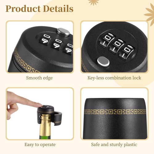 16 Pcs Wine Bottle Locks - Combination Whiskey Top Stoppers, Plastic Liquior Code Locks, Reusable Wine Corks