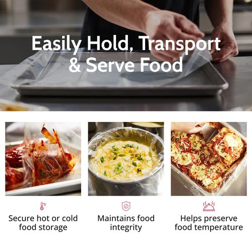 PanSaver Hotel Pan Clear Liners for Easy Clean Up - Disposable Buffet Pan Liners, Ovenable up to 400F - Clear (Hotel Pan X-Deep | 34 x 22 IN)
