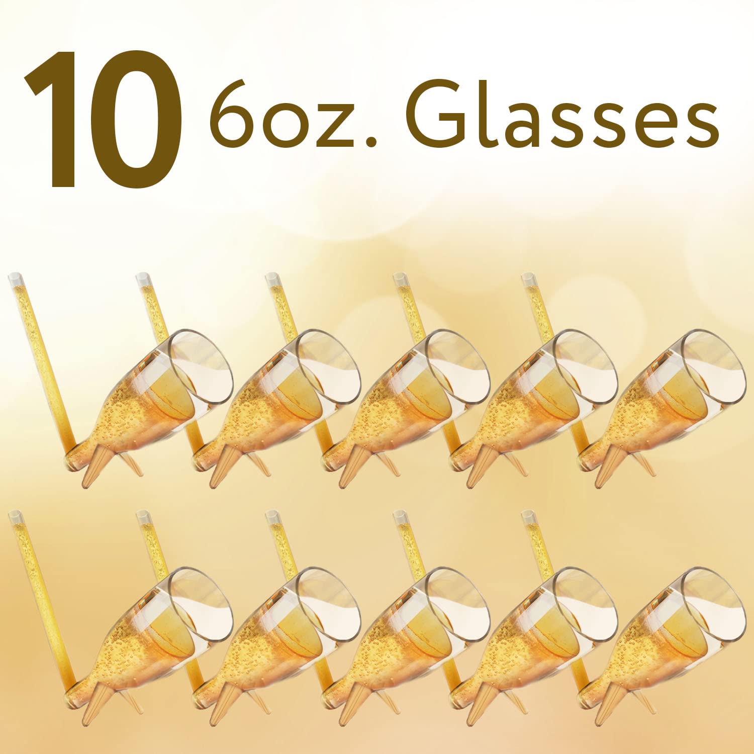 IMPRESA 10 Pack Champagne Shooter Plastic Glass Set - Champagne Glasses with Stands - Bachelorette Party Favors - Reusable Champagne Shooter Gifts for Bubbly Lovers - Champ Shooters
