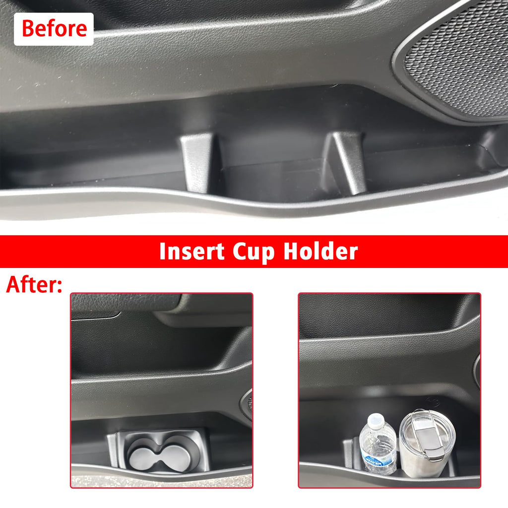 Car Door Cup Holder Insert Compatible with 2019-2024 Dodge Ram 1500 Right & Left Side Foam Door Trim Cup Holder Replaces# 5YK46TX7AC 5YK47TX7AC