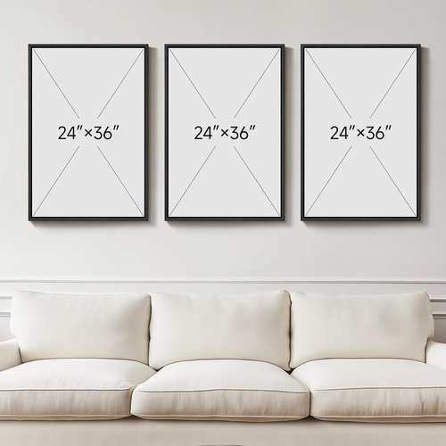 Framed 3D Textured Black and White Abstract Wall Art by [Brand Name] - Modern 3-Piece Set for Living Room | Minimalist Decor 24x36 In