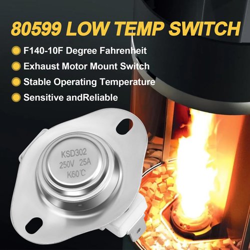 Adviace 80599 Low-Temp & 80601 High Temp Limit Switch for Vogelzang VG5790, VG5770, USSC/US Stove Bay Front 5660 and Ashley AP5660, AP5660L, AP5710 Pellet Stoves, Thermodisc Safety Sensor Snap Disc.