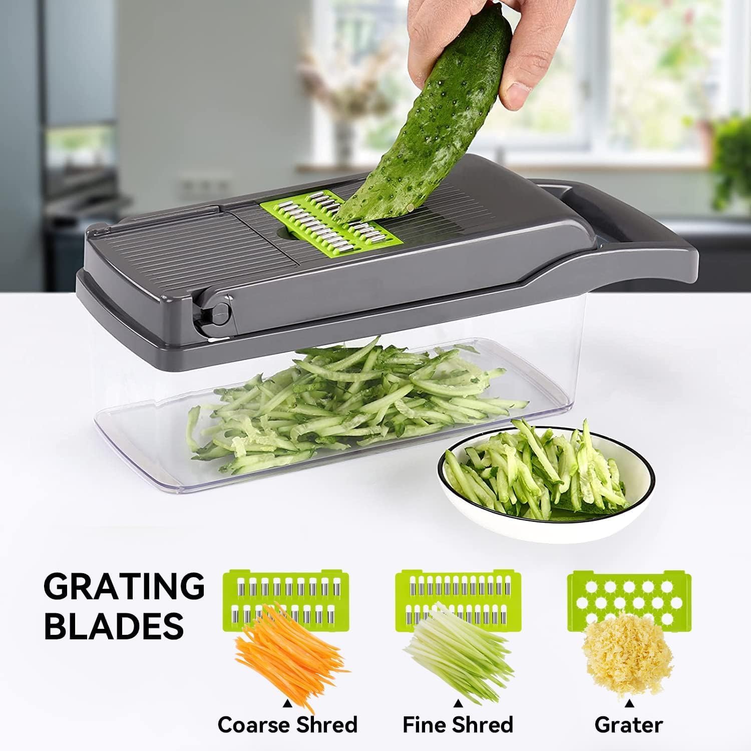 Badelite Multi-Function Vegetable Chopper - 12-in-1 Pro Veggie Slicer & Dicer with Container for Easy Food Prep