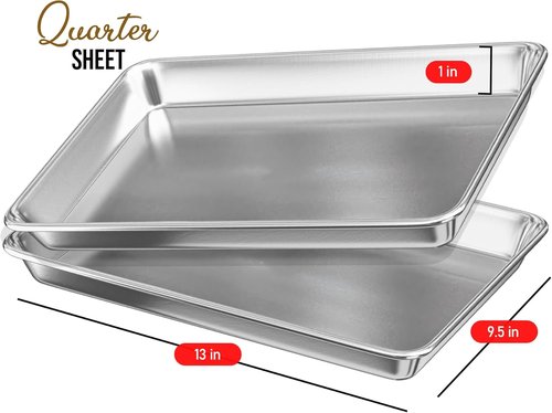 JoyTable Aluminum Baking Sheet Set - 2 Pack Non-Stick Cookie Sheets | Commercial Quality, 15 x 10 Inch