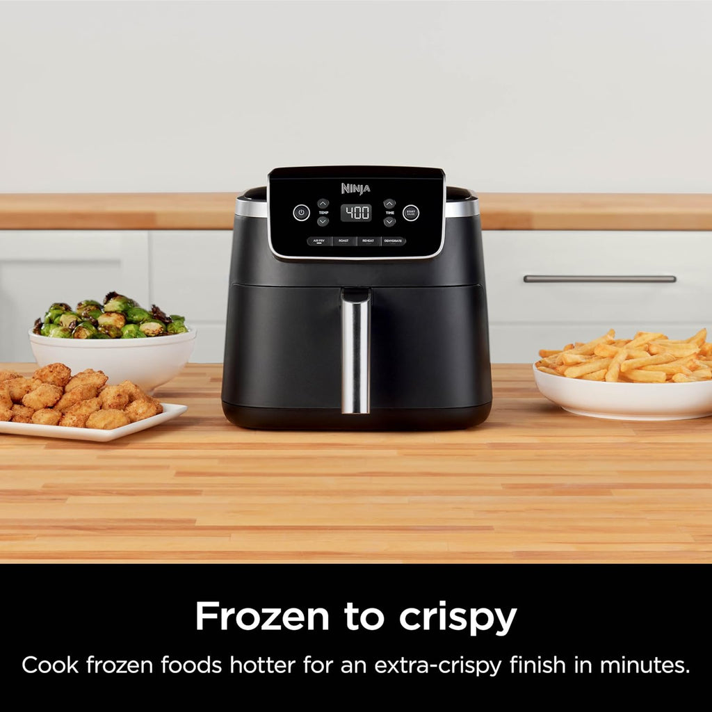 Ninja Air Fryer - 5 QT Capacity for Up to 4lbs of Fries | 4-in-1 Air Fry, Roast, Reheat, Dehydrate | 400°F Max Temp | Nonstick Basket & Crisper Plate | Grey | AF141