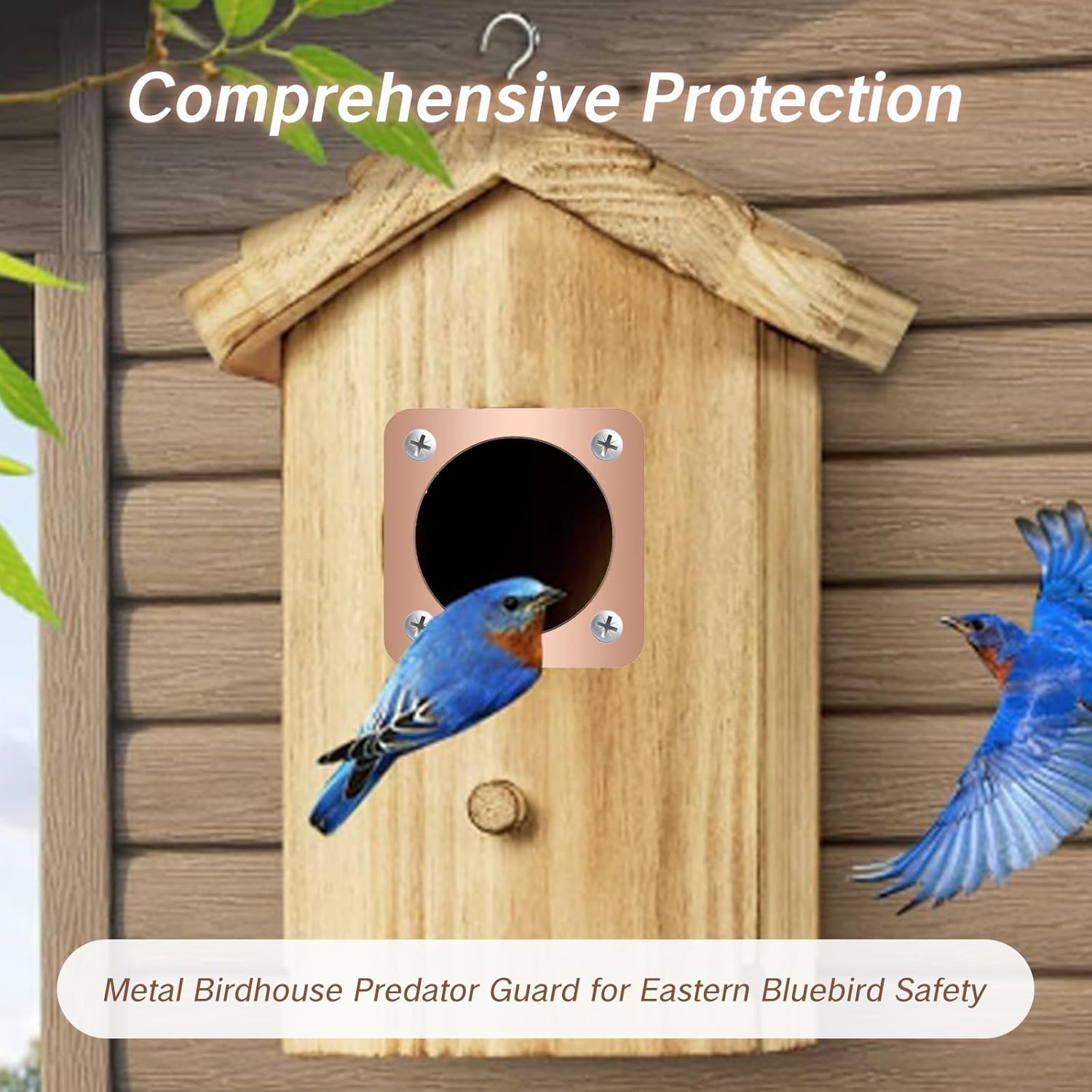 Skiennix Birdhouse Predator Guard - Copper Metal Protector for Eastern Bluebirds | 1.5-Inch Hole